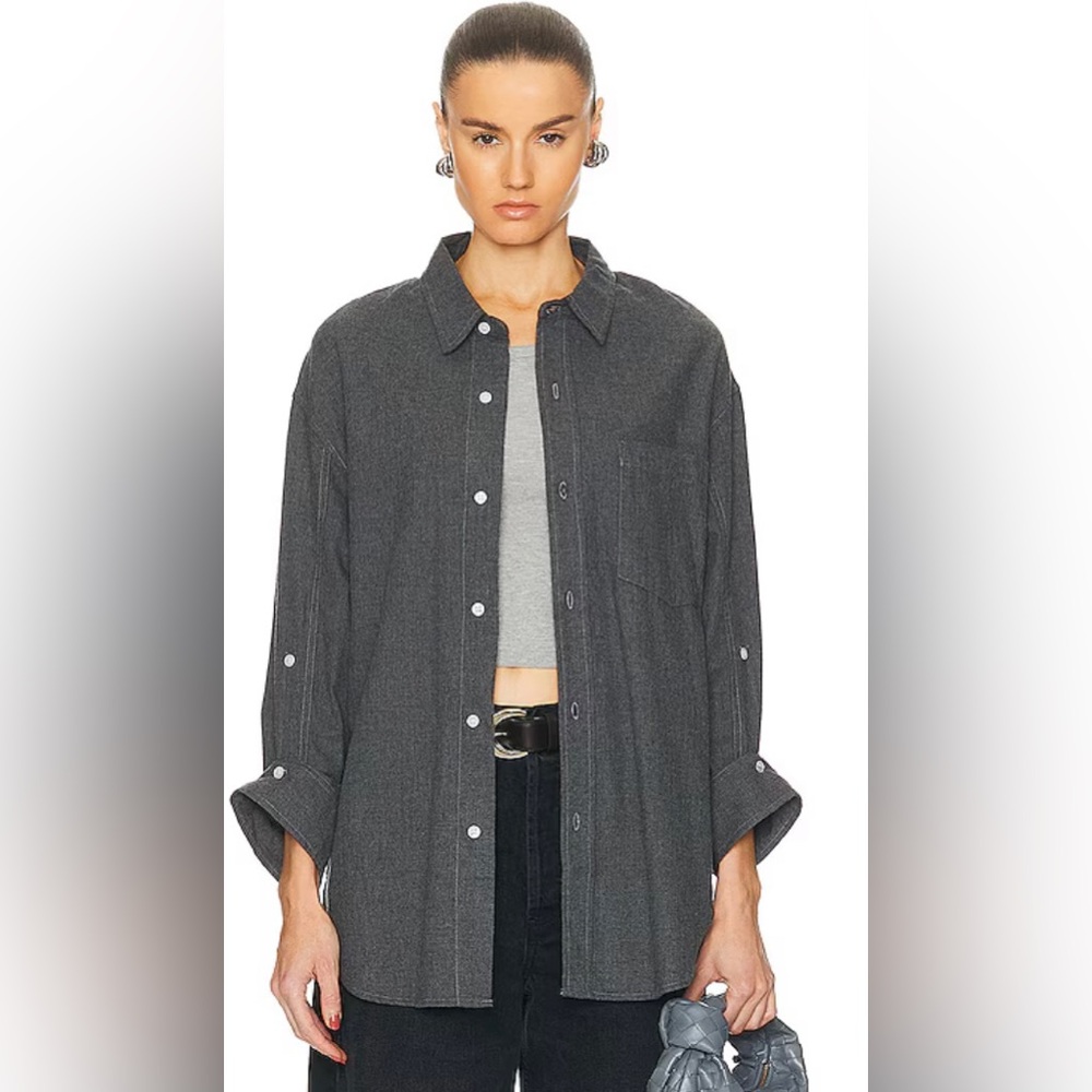 Citizens Of Humanity Charcoal Gray Button-Down Shirt
